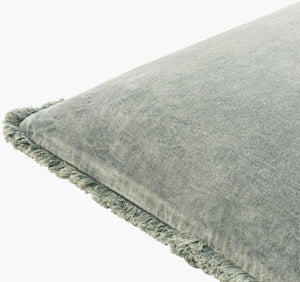 Surya Washed Cotton Velvet Accent Pillow 22"L X 22"W - French Country Cottage Style For Cozy Elegance Sage Cotton,Cotton Wcv005-2020d