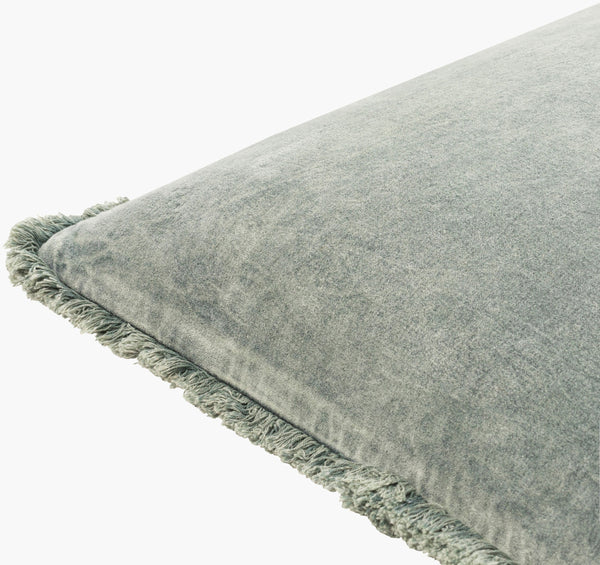Surya Washed Cotton Velvet Accent Pillow 22"L X 22"W - French Country Cottage Style For Cozy Elegance Sage Cotton,Cotton Wcv005-2020d