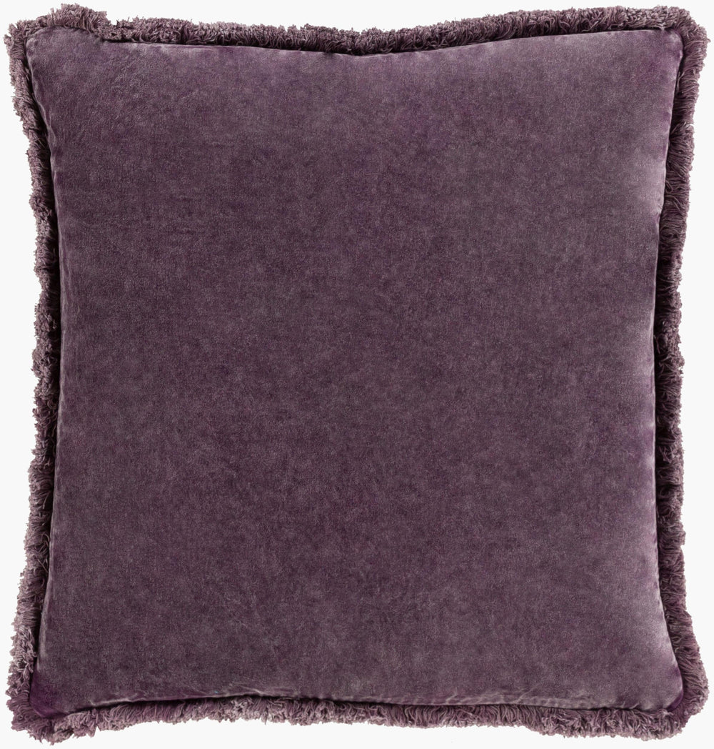 Surya Washed Cotton Velvet Accent Pillow 22"L X 22"W - French Country Cottage Style For Cozy Elegance Lavender Cotton,Cotton Wcv006-2222d