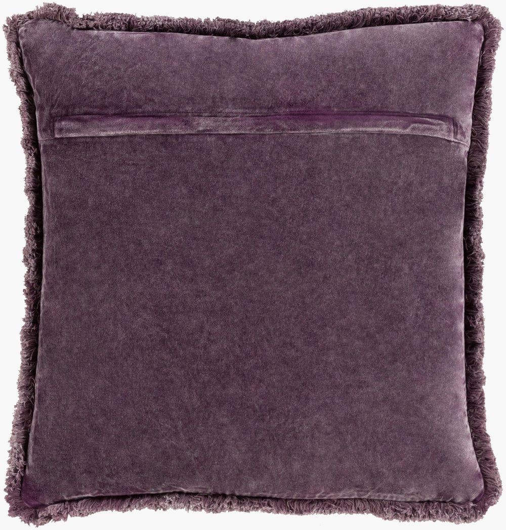 Surya Washed Cotton Velvet Accent Pillow 22"L X 22"W - French Country Cottage Style For Cozy Elegance Lavender Cotton,Cotton Wcv006-2222d
