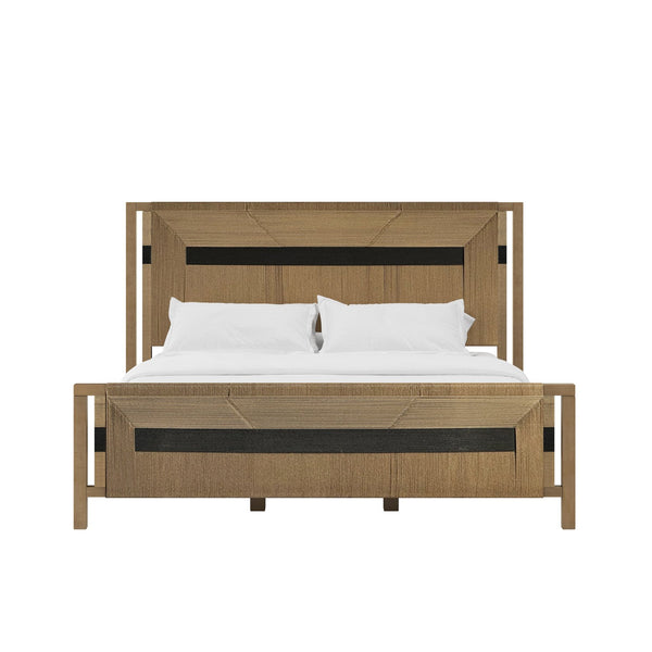 A.R.T. Furniture Loft Woven Panel Bed - Bold Contemporary Design With Natural And Black Jute Rope For Unique Style Brown Material(S), Poplar,Rubberwood,Jute 335136-1911