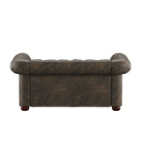 Homelegance By Top-Line Pietro Tufted Chesterfield Loveseat Brown Polished Microfiber