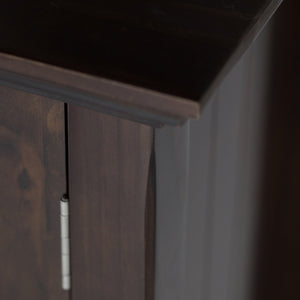 English Elm Acadian Low Storage Cabinet In Brunette Brown - Handcrafted Solid Wood With Adjustable Shelves & Style B136P159405