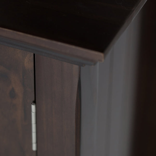 English Elm Acadian Low Storage Cabinet In Brunette Brown - Handcrafted Solid Wood With Adjustable Shelves & Style B136P159405