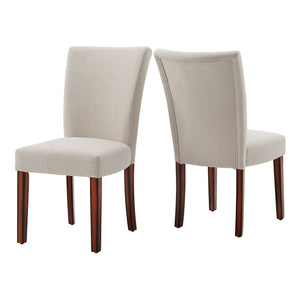 Homelegance By Top-Line Harmonn Upholstered Parson Dining Chairs (Set of 2) Espresso Rubberwood