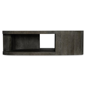 Bernhardt Bernhardt Boyle Sculptural Oak Cocktail Table With Porcini Top, Lower Shelf & Heavy-Duty Casters 565015