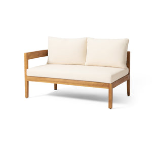 English Elm Brooklyn Outdoor Modular Sectional Acacia Hardwood Tuxedo Sofa Resort Patio Seating N773OS00070B