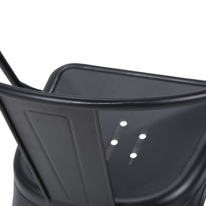 English Elm Larkin Metal Dining Arm Chair Set of 2 — Distressed Black & Silver, Industrial Iron, Curved Back Comfort B136P158773