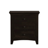 Homelegance By Top-Line Macie 3-Drawer Wood Modular Storage Nightstand with Charging Station Black Wood