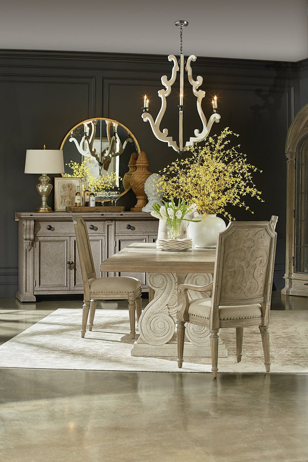 A.R.T. Furniture Arch Pearce Dining Table - Two-tone Elm & Parrawood, Extends To 136-in, Seats 10, Elegant Design White, Brown Elm And Parrawood Solids,Cathedral Elm Veneers,Metal 233221-2802