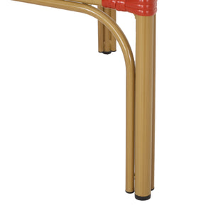 English Elm Outdoor Bistro Wicker Barstools Set of 2 Rust Resistant Aluminum Patio Bar Seating 72605.00RD