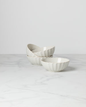 Lenox French Perle Scallop 4-Piece Bowl Set White, WHITE STONEWARE 893545