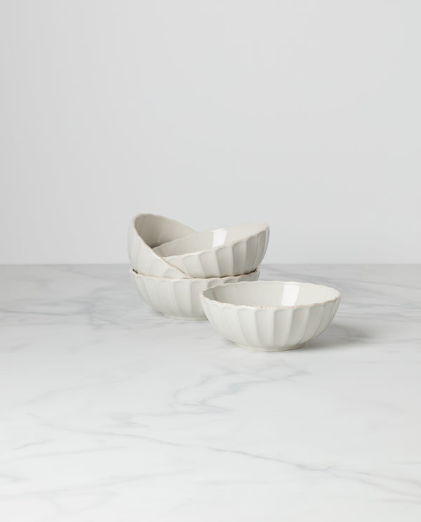 Lenox French Perle Scallop 4-Piece Bowl Set White, WHITE STONEWARE 893545