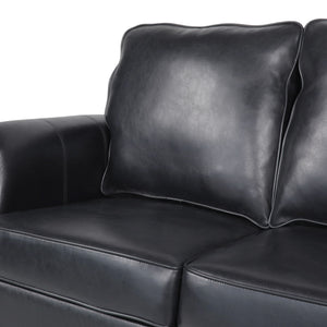 English Elm 3 Seater Pu Leather Sofa with Nailhead Trim Tapered Birch Legs for Modern Living 71405.00PUMDNT