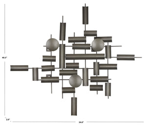 Safavieh Nevaeh, 34.5 Inch, Antique Silver, Iron Wall Décor Antique Silver Plating WDC1027A​