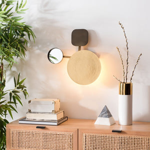 Safavieh Olosa, 17 Inch, Antique Brass, Iron/Steel/Glass Wall Decor ​ XII23 Antique Brass Powder Coating WDC1030A​