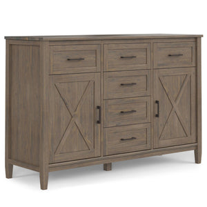 English Elm Ela Sideboard - Handcrafted Smoky Brown Storage Cabinet With Transitional Shaker Style Design B136P158602