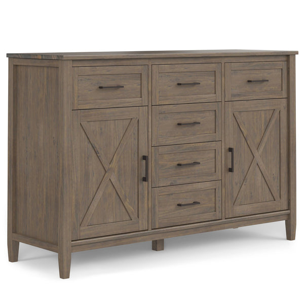 English Elm Ela Sideboard - Handcrafted Smoky Brown Storage Cabinet With Transitional Shaker Style Design B136P158602