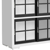 Contemporary 4-Shelf Sliding Door Bookcase Multi with White Finish P021773 Pulaski Furniture