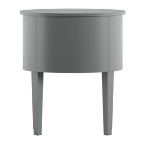 Homelegance By Top-Line Tallon 2-Drawer Oval Wood Accent Table Grey Wood