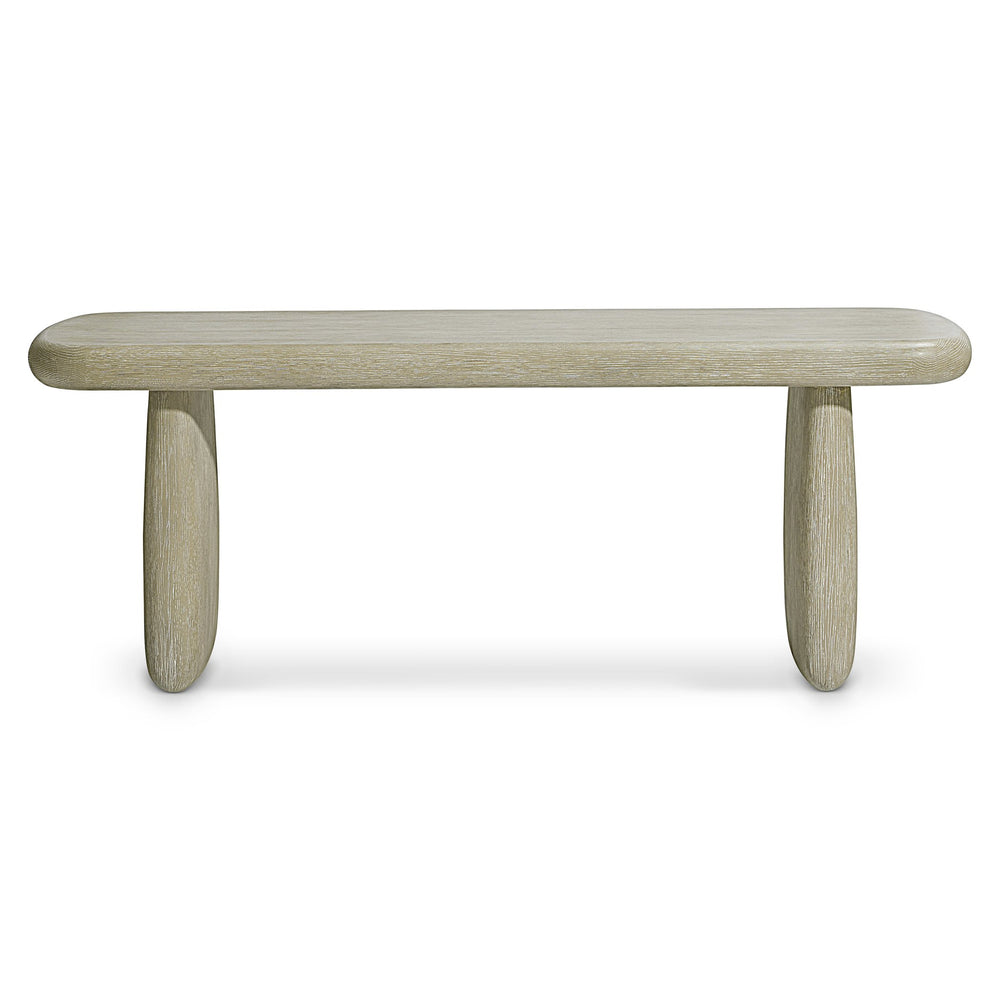 Bernhardt Bernhardt Arcadia Bench — 54" Oak Seat With Clay Resin Rounded Legs, Rustic-Modern Entryway Seating 334508