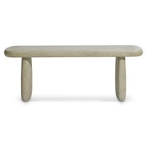 Bernhardt Bernhardt Arcadia Bench — 54" Oak Seat With Clay Resin Rounded Legs, Rustic-Modern Entryway Seating 334508