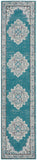 PSN03 Passion Bohemian Indoor Rug - Lush Turquoise Grey Floral Design for Contemporary Décor