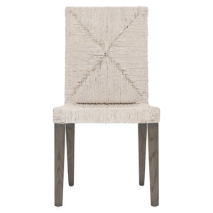 Bernhardt Bernhardt Palma Side Chair With Woven Abaca Diamond Back, Rustic Grey Oak Legs, Coastal-Modern Comfort 309561