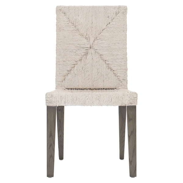 Bernhardt Bernhardt Palma Side Chair With Woven Abaca Diamond Back, Rustic Grey Oak Legs, Coastal-Modern Comfort 309561