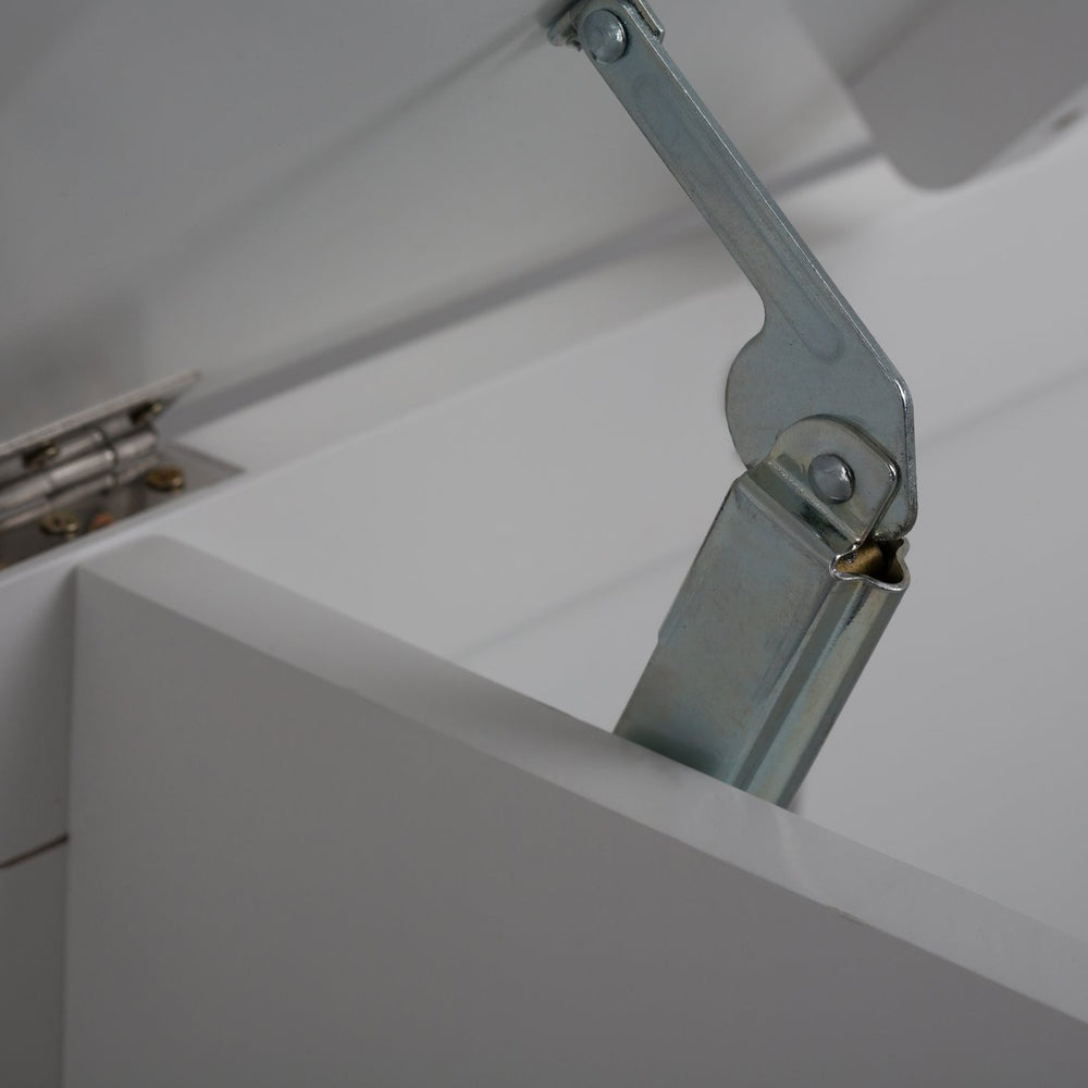 English Elm Acadian Handcrafted Entryway Storage Bench with Lift-Top Seating, Solid Wood, Transitional Design White B136P158263