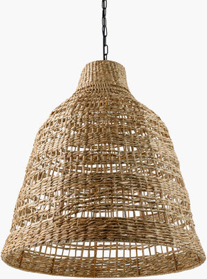 Surya Windsong Pendant Lighting – 24"L X 24"W X 96"H, Hand-painted Rustic Charm For Stylish Home Décor Fixture, Black,Shade, Brown,Cord, Black Rattan Wds-001