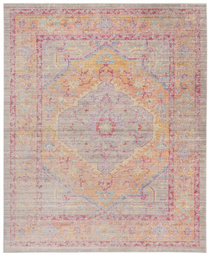 Windsor 307 Luxurious Grey & Gold Power Loomed Area Rug - Soft Cotton Blend, Perfect for Any Room!