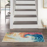 Nourison Celestial CES07 Machine Made Power-loomed Borderless Design Indoor Only Modern  Rug Wave, Multicolor 100% Polypropylene 99446815859