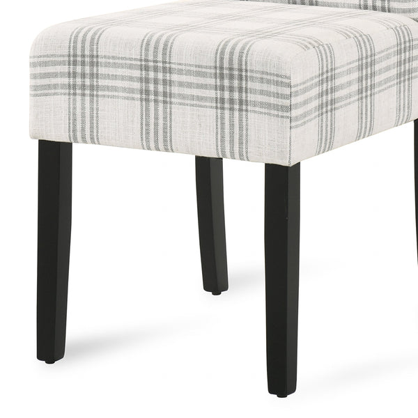 English Elm Christopher Knight Home® - DINING Chair with Plush Fabric Upholstery, Rubberwood Legs, Contemporary Minimalist Comfort and Style Grey Plaid 60162.00GRYPLD