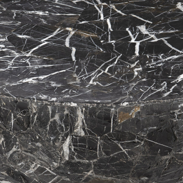 Bernhardt Bernhardt Tambora Outdoor Cocktail Table — Sculptural Black Striped Stone Top, Weather‑Resistant Finish X02018