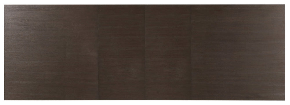 Hooker Furniture Curata Midnight White Oak Extendable Dining Table With Brushed-Brass Feet, 122" Max Seating 10 1600-75200A-DKW