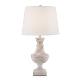 Homelegance By Top-Line Elvena Textured Off-White 1-Light Accent Table Lamp Nickel Resin