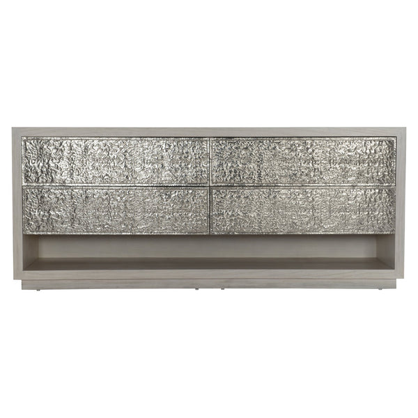Bernhardt Bernhardt Hybrid Dresser With Figured Walnut Veneers, Textured Cast-Aluminum Fronts & Open Shelf 309056