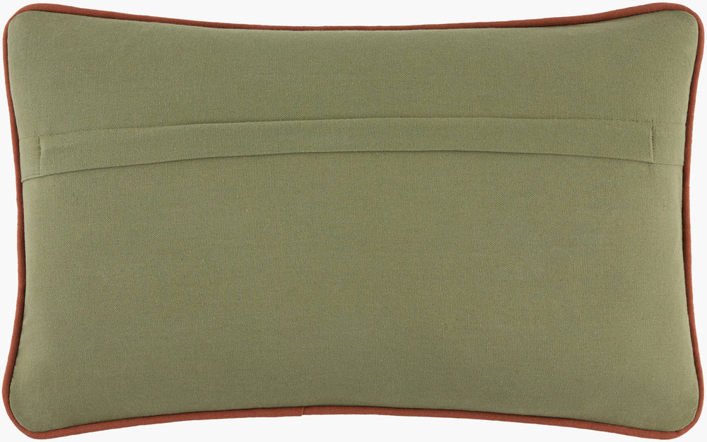 Surya Willa Bea 13"L X 21"W Cozy Cotton Lumbar Pillow - Elegant Cottage Style For Home Decor Charm Olive Cotton,Cotton Wea003-1321