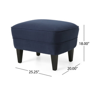 English Elm Christopher Knight Home® - CLUB Plush Fabric Club Chair and Ottoman Set with Birch Legs, Cozy 100% Polyester Upholstery Comfort Blue 33.75 L x 33.5 W x 31 H 67821.00BLU