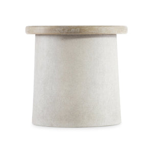 Bernhardt Bernhardt Easley Side Table With Wire-Brushed Oak Top, Sculptural Resin Column Base & Casters 563123