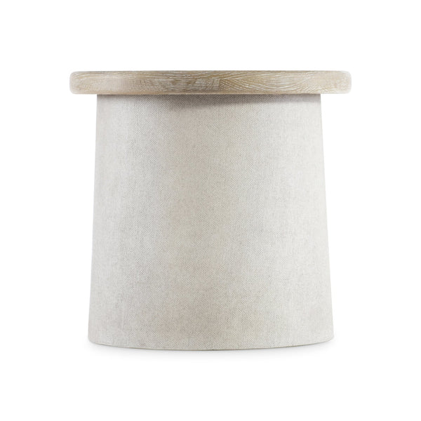 Bernhardt Bernhardt Easley Side Table With Wire-Brushed Oak Top, Sculptural Resin Column Base & Casters 563123