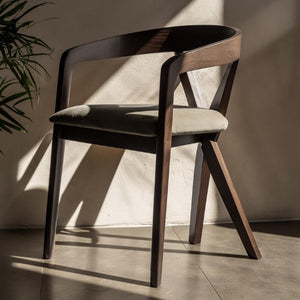 VIG Furniture Weiss Mid-Century Dining Chair In Light Grey Brego Fabric With Wenge Rubberwood Frame, Comfortable Supportive Seating VGMA-MI-1181-WNG