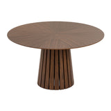 VIG Furniture Modrest Weiss - Mid-Century Modern Walnut Round Dining Table + 6 Chair Set VGMAMIT-5346-MI-1181-SET