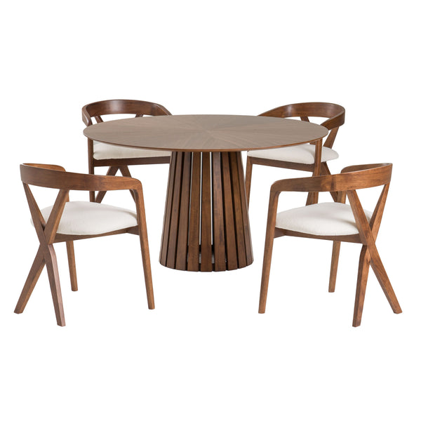 VIG Furniture Modrest Weiss - Mid-Century Modern Walnut Round Dining Table VGMAMIT-5346