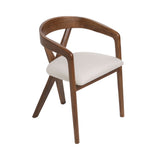 VIG Furniture Modrest Weiss - Mid-Century Modern White Fabric + Walnut Dining Chair VGMAMI-1181-OT001