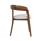 VIG Furniture Modrest Weiss - Mid-Century Modern White Fabric + Walnut Dining Chair VGMAMI-1181-OT001