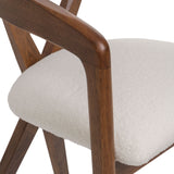 VIG Furniture Modrest Weiss - Mid-Century Modern White Fabric + Walnut Dining Chair VGMAMI-1181-OT001