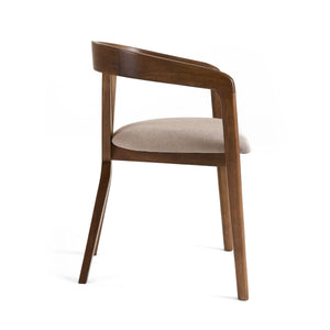 VIG Furniture Modrest Weiss - Mid-Century Modern Light Brown Fabric + Walnut Dining Chair VGMAMI-1181-D12181-2
