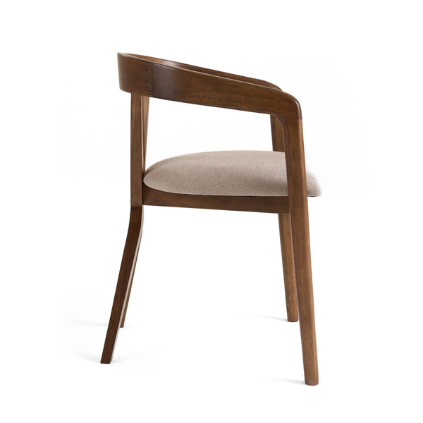 VIG Furniture Modrest Weiss - Mid-Century Modern Light Brown Fabric + Walnut Dining Chair VGMAMI-1181-D12181-2